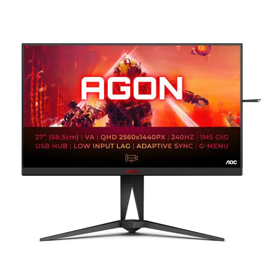 AOC AGON 27" VA Gaming Monitor: 2560x1440, 240Hz Performance - Hardware Hunt