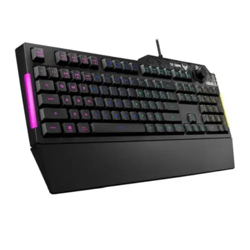 Asus TUF GAMING K1 RGB Keyboard with Volume Knob, 19-key Rollover, Side Light Bar & Armoury Crate, Spill Resistant, Detachable Wrist Rest - Hardware Hunt