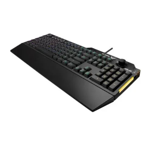 Asus TUF GAMING K1 RGB Keyboard with Volume Knob, 19-key Rollover, Side Light Bar & Armoury Crate, Spill Resistant, Detachable Wrist Rest - Hardware Hunt