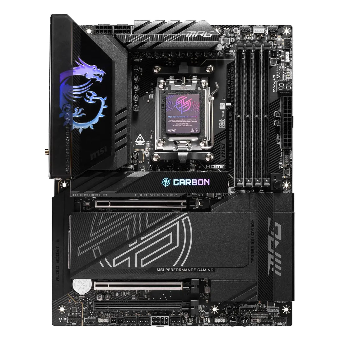 MSI MPG X870E CARBON WIFI AMD Socket AM5 ATX Motherboard - Hardware Hunt