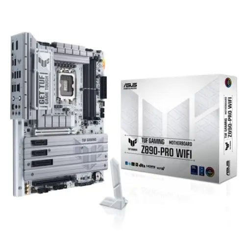 Asus TUF GAMING Z890-PRO WIFI White Motherboard – Intel 1851 Socket, Wi-Fi 7, PCIe 5.0 - Hardware Hunt