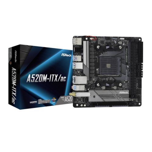 Asrock A520M-ITX/AC, AMD A520, AM4, Mini ITX, 2 DDR4, HDMI, DP, AC Wi-Fi, M.2 - Hardware Hunt